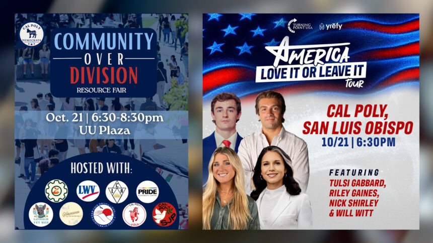 Clash of the Political Parties: Cal Poly Hosts High-Profile Conservative Tour & Progressive Resource Fair