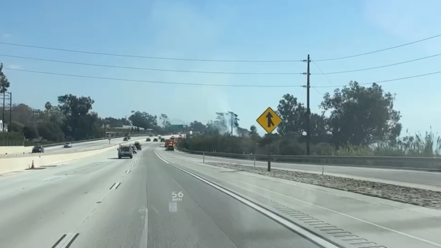 Fire Teams Respond to Small Vegetation Fire Along Highway 101 in Summerland Tuesday
