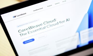 The CoreWeave website arranged on a laptop in Forest Hills